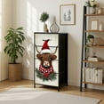 thumbnail image 7 of Dresser for Bedroom with 4 Storage Drawers Cute Christmas Highland Cow Farmhouse Winter Funny Farm Animal Cow Dressers Chest of Drawers Steel Framed Fabric Closet Organizers for Entryway, 7 of 7