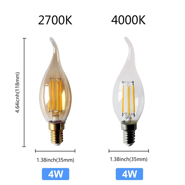 Bombilla Edison E27, E14, B22, 220V, 4W, 6W, 8W, C35, G45, A60, G80, G95