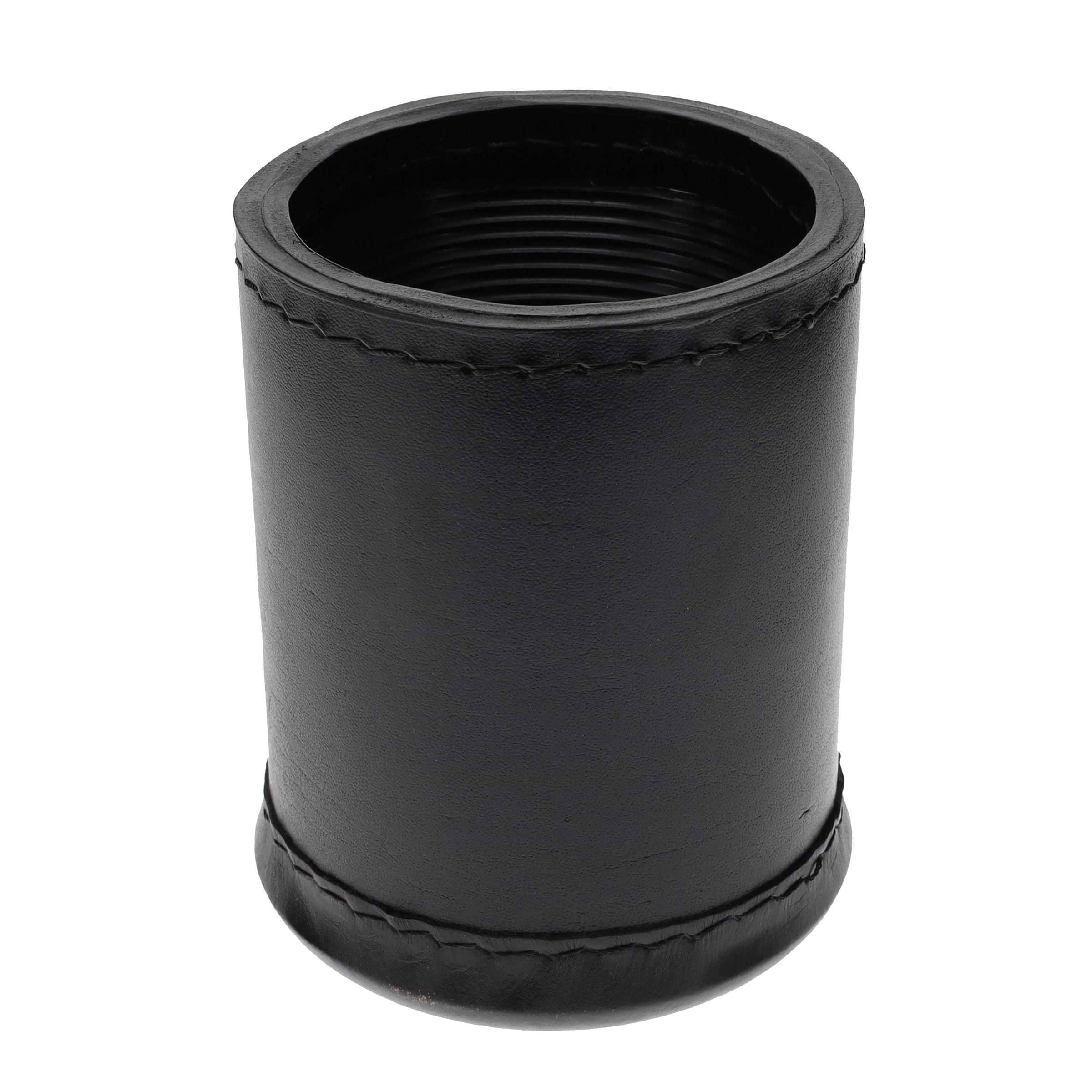 WE Games Large Black Leather Dice Cup Set - 5 Dice for 10 Dice Games