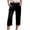 Black, variant on Womens Effortless Casual Capri Pants Mid Rise Slim Fit Design Breathable Fabric Versatile Mid Calf Length Bottoms Solid Color Black M