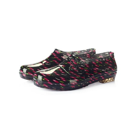 

UKAP Ladies Rain Boots Shoes Traveling Waterproof Flat Rain Shoes