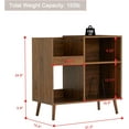 thumbnail image 2 of Weselon Armoire de Rangement pour Disques avec Prise de Courant, Support pour Tourne-Disque, Table pour Tourne-Disque Pouvant Contenir jusqu'à 250 Albums, Étagère d'Exposition pour Tourne-Disque avec Pattes en Bois pour Salon Chambre, Brun Noyer, 2 of 6