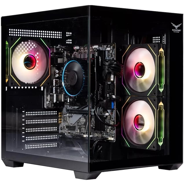 Gabinete Gamer NACEB STARFALL Micro ATX Mini Torre 3 Fan Cristal Templado ARGB negro