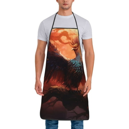 

Zeuib Sunset Blossoms Phoenix Perch Print Unisex Waterproof Aprons Cooking Aprons for Kitchen Gardening and Salon Water & Oil Resistant
