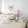 thumbnail image 5 of YST Pink Floral Rabbit Comforter Set King 7 Piece Colorful Butterfly Flower Bed in a Bag Rustic Home Decor,Tree Branch Green Leaf Bedding Set with 2 Sheets,2 Pillowcases,2 Throw Pillow Covers, 5 of 5