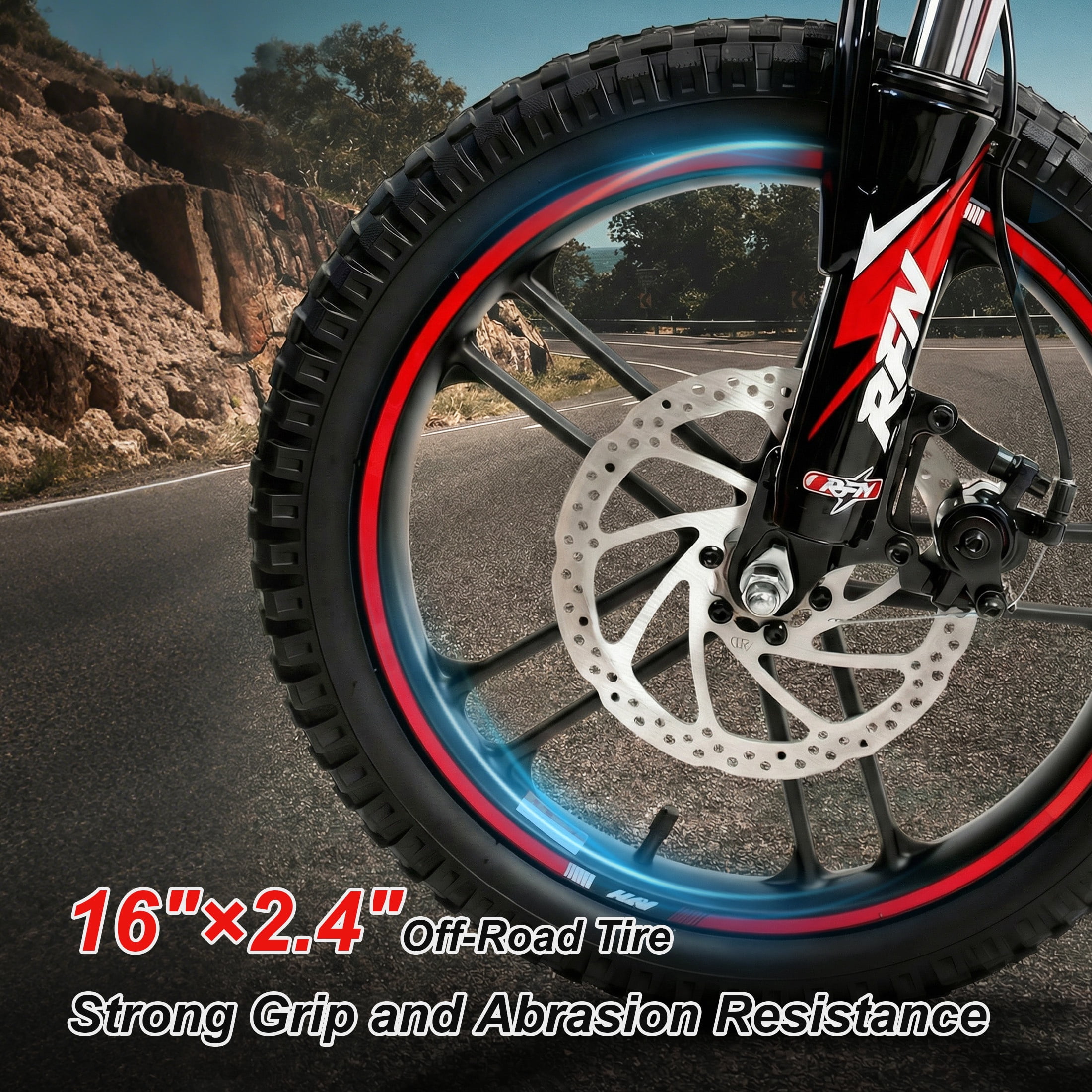 RFZ DNA16 Pro 24V Electric Dirt Bike for Kids Peak 500W Electric Off-Road Motorcycle with Spring Suspension and Disc Brake for Age 3-8