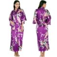 thumbnail image 1 of Albornoz tipo kimono de seda para mujer, túnicas de seda estilo Kimono con estampado floral, conjunto de noche cómodo disponible en talla grande XXXL, 1 of 4