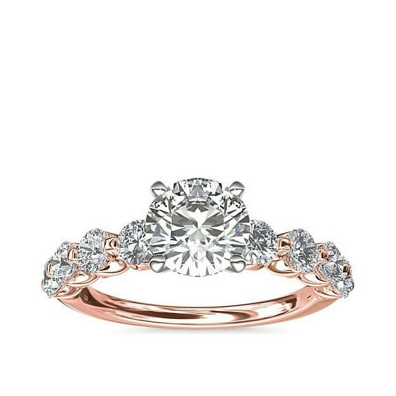 2.50 Ct Sparkle Round Cut Moissanite Diamond Promise Ring for her 14K Real Rose Gold Ring Size 7 Luxurious Jewelry by Diamond-Capitals