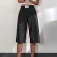thumbnail image 2 of Timegard Womens Capri Pants Plus Size Elastic High Waist Wide Leg Solid Color Fall Casual Crop Pants, 2 of 3