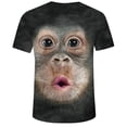 thumbnail image 3 of Men Fun Gorilla Monkey 3d Printed T-shirt Casual Short Sleeve Round Collar Tops, 3 of 3