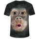 thumbnail image 3 of Hombres Fun Gorilla Monkey 3d Impreso Camiseta Casual Manga Corta Cuello Redondo Tops, 3 of 3