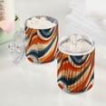 thumbnail image 2 of Yayeee 2 Pack Qtip Holder Bathroom Cotton Swab Canister with Lid Clear Dispenser Set, Beige Abstract Wavy, 2 of 6