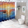 thumbnail image 7 of Fenyluxe Boat Ocean Sky Pretty Shower Curtain Bathroom Decor 100% Polyester Fiber Chic Modern Style with Hooks 69x72, 7 of 7