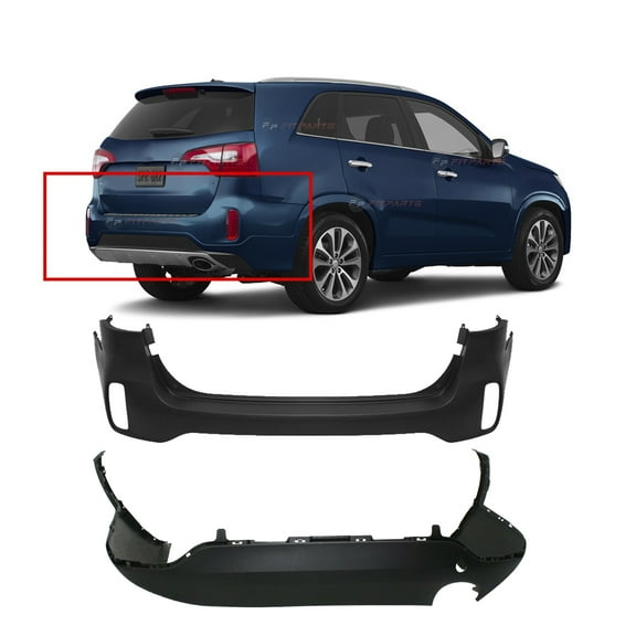 DCP Rear Bumper Covers Kit For 2014-2015 Kia Sorento KI1114100 EX LX SX W/O Park Assist Holes