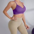 thumbnail image 3 of Womens Sports Bras Beautiful Back Running Sports Bra Medium And High Yoga Wear Shockproof Gathered Bra Fitness Wireless Bra Purple M, 3 of 7