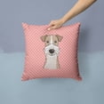 thumbnail image 2 of Dog Face Checkerboard Design Fabric Decorative Pillow, 2 of 4