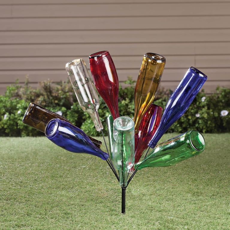 Fox Valley Traders Lawn and Garden Metal Wine Bottle Holder, 24‚Äù