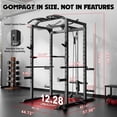 thumbnail image 5 of Power Cage, 2000LBS Squat Rack with LAT Pulldown, Multi-Function Weight Cage Strength Training Machine, Workout Cage with More Attachments for Home Gym Garage, 5 of 9