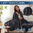 thumbnail image 4 of KATA Electric Heated Blanket Throw, 50" x 60" Flannel Blanket with 6 Heating Levels, 2-10 Timer Settings, Machine Washable,Grey, 4 of 7