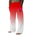 thumbnail image 2 of Zszcpp Pantalon Large pour Hommes Dégradé Impression Numérique 3D Extérieur Confortable Pantalon Simple Décontracté en Lin, 2 of 3