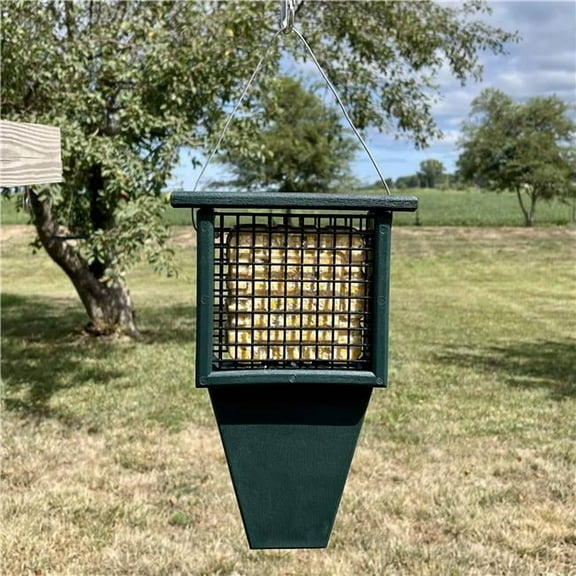 Recycled with Tail Prop Suet Feeder  Green