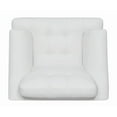 thumbnail image 4 of Benzara BM196652 Faux Leather Upholstered Wooden Chair with Tufted Cushioning & Wooden Feet, White & Black, 4 of 6