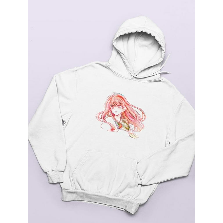 Anime Girl Tsundere Look Hoodie Women Image by Shutterstock Female 5X Large