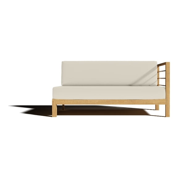 Leon Teak Outdoor Sectional Right Sofa with Canvas Cushion
