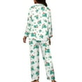 thumbnail image 5 of Kuiaobaty Frog Mushroom Print Women's Pajama Set Lightweight Long Sleeve Button Up Top with Pants Family Matching Sleepwear Nightgown Party Costume Outfits, Size 3XL, 5 of 7