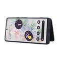 thumbnail image 3 of Case for Google Pixel 6a, Detachable Crossbody Strap & Lanyard Wallet Case with Card Slots, 360° Stand Ring Kickstand Flip PU Leather Protective Cover for Google Pixel 6a, Black, 3 of 9