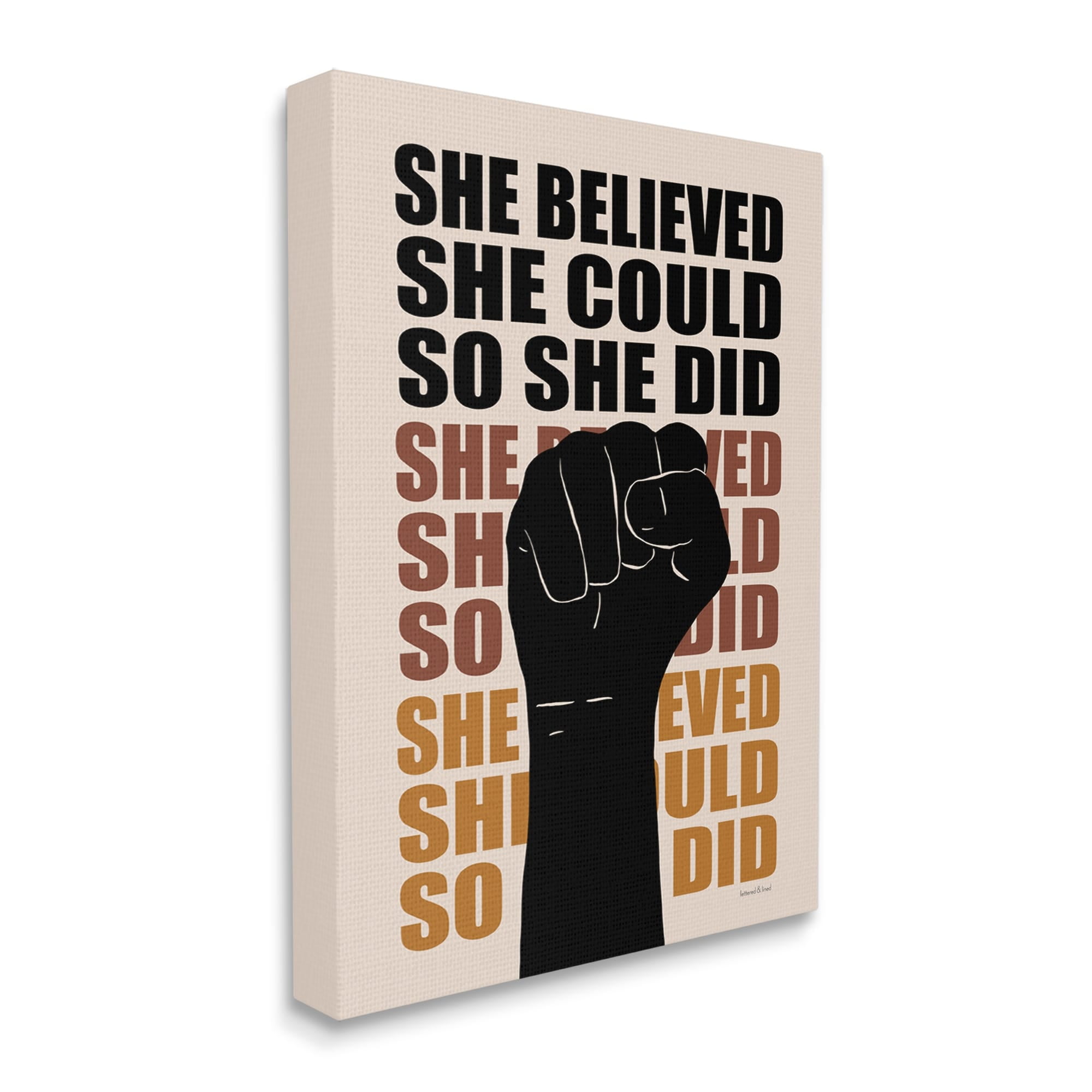 Stupell Industries She Believed She Could Empowering Motivational Saying,24 x 30, Design by Lettered and Lined
