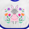 thumbnail image 4 of Inktastic Easter Scandinavian Bunny with Flowers Boys or Girls Baby Bib, 4 of 4