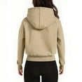 thumbnail image 2 of APEXFWDT Women's Zip Up Cropped Sweatshirt Jacket Athletic Light Fleece Casual Hoodie for Active Wear,XL,Beige, 2 of 6