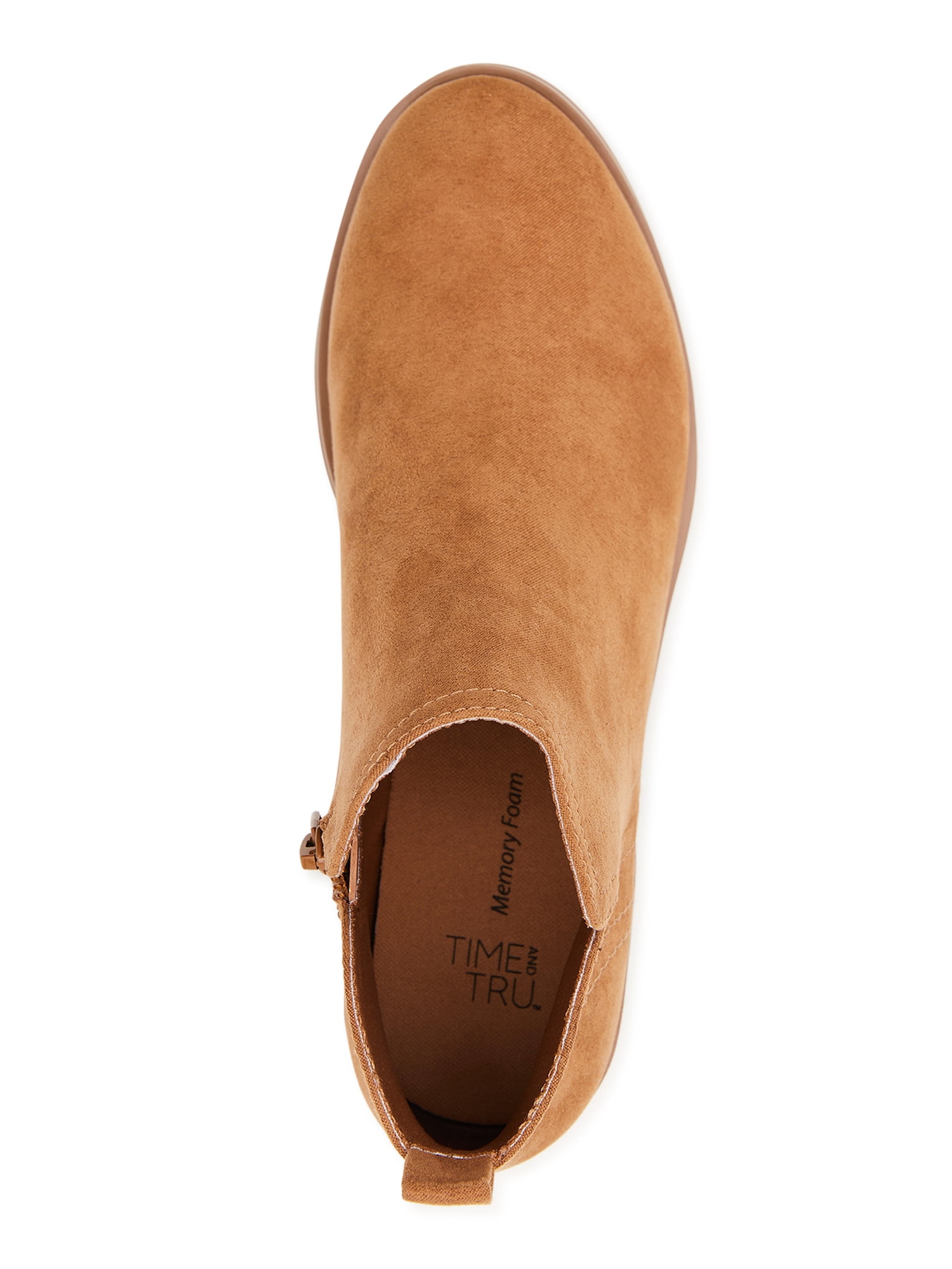 Time and Tru Women's Faux Suede Ankle Boots, Wide Width Available