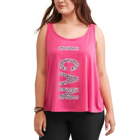 Juniors' Plus Banded Bottom Button Tank
