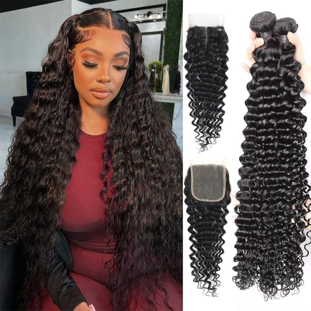 Hair Bundles Yifute Curly 12A Brazilian Deep Wave, 3 paquetes