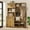 Rustic Brown, variant on Virans 5-in-1 Hall Tree with Shoe Storage, 2 Storage Cabinets, Drawer, Open Cubbies, 9 Hooks for Mudroom, Living Room, Rustic White