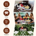thumbnail image 7 of Black Gnomes Daisy Round Tablecloth, Fitted Table Cover with Elastic for 36"-44" Round Tables, Pastoral Country Garden Floral Table Cloth Outdoor Indoor Dinning Party Waterproof Tablecloths, 7 of 7