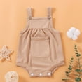 thumbnail image 1 of Girls Bodysuit Ribbed Suspender Romper for Solid Pocket Design Girls Boys Jumpsuit Wardrobe Platform-Competitive Listing, 1 of 4