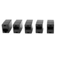 thumbnail image 1 of Unique Bargains Black RJ45 8 Pin Female Modular Lan Ethernet Straight Coupler Connector 5 Pcs, 1 of 1