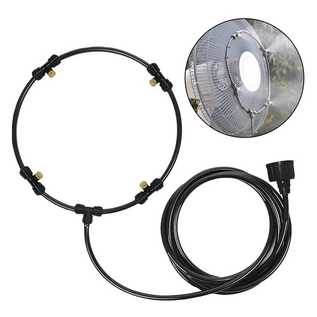 de nebulización de ventilador para línea de nebulización de patio y boquilla de latón extraíble y adaptador, se conecta al ventilador exterior, ne 20 pulgadas