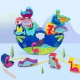 thumbnail image 2 of Graflsoa Dinosaur-Themed Wooden Balancing Stacking Blocks for Kids - Educational Animal Shape Building Toy with Rope for Enhanced Hand-Eye Coordination and Patience Development, 2 of 6