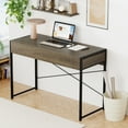 thumbnail image 2 of Gymax Modern 2-Drawer Computer Desk w/ Reinforced Heavy-Duty Metal Frame Anti-Tip Kit, 2 of 10