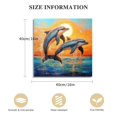 thumbnail image 3 of Shadudu Dolphin Canvas Wall Art Sunset/ Sunrise Poster Dolphin Jumping Out Of Water Painting Ocean Life Prints Dolphin Pictures Coastal Theme Artwork Ocean Scenery Wall Art Canvas No Frame 16x16in, 3 of 6