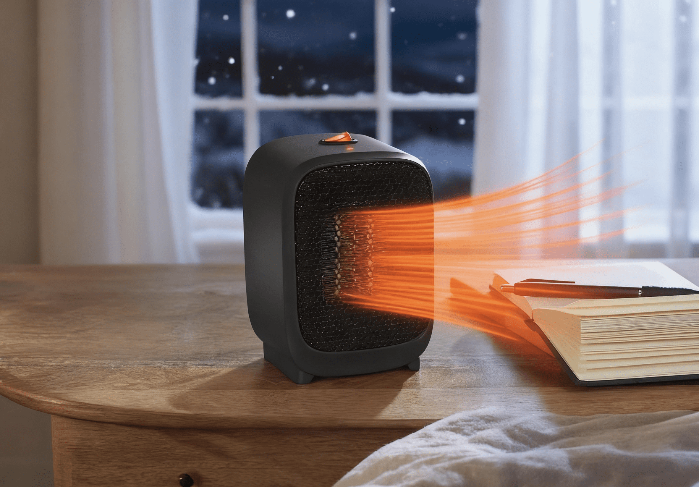Mainstays Personal Electric Space Heater 400W for Indoor, Portable Electric Heater for Home, PTC Ceramic for Fast Safe Energy Efficiency, Black