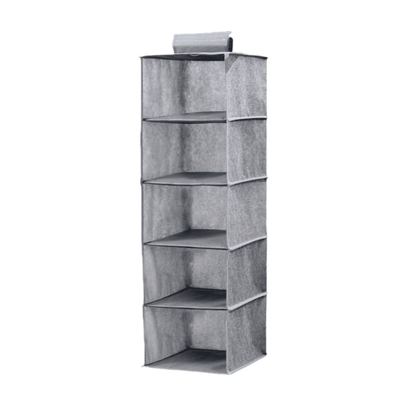 Hanging Closet Organizer with Drawers - Washable Fabric Multi-Tier Shelves, Collapsible Hanging Drawers for Clothes, Accessories, Dorm & Apartment