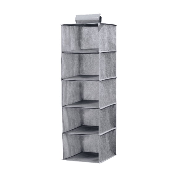 Hanging Closet Organizer, Multi-Layer Shelves with Top Shelf, Foldable Storage Organizer, Fabric Storage Bag for Wardrobe Clothing And Accessories