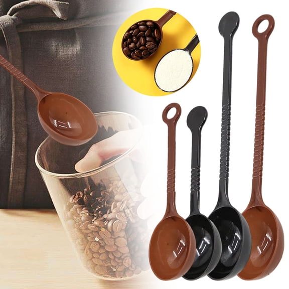 CozeLy 10g Coffee Measuring Spoon Long Handle Plastic Coffee Scoop for Ground Coffee Multi-Purpose Measuring Spoon for Powder Tea Kitchen Use 2 Sizes