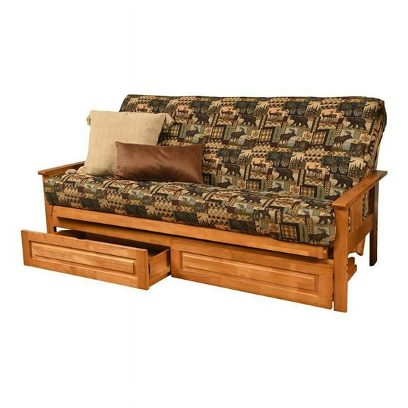 Kodiak Furniture Monterey Storage Futon with Multi-Color Fabric Mattress