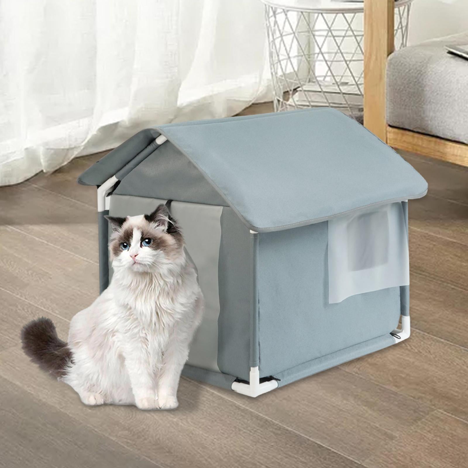 Outdoor Feral Cats Warm House Cave Pet Bed Furniture Waterproof Small Dogs Pet Supplies Bed Cave Stray Cats Shelter Pet House grey